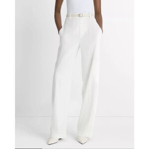 $398 Vince Hemp High-Rise Pull-On Pant Trouser White/Ivory Size Small